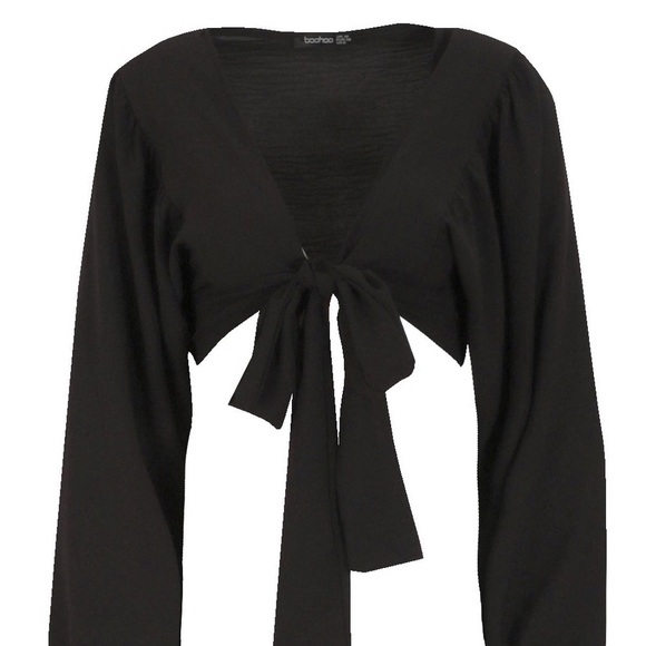 Tie front puff sleeve crop top - Picture 8 of 8